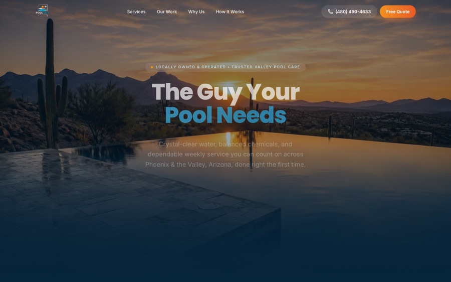 Pool Guy AZ website by Big Drop Digital