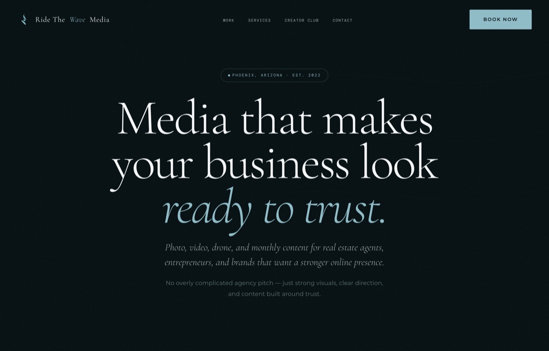 Ride The Wave Media website by Big Drop Digital